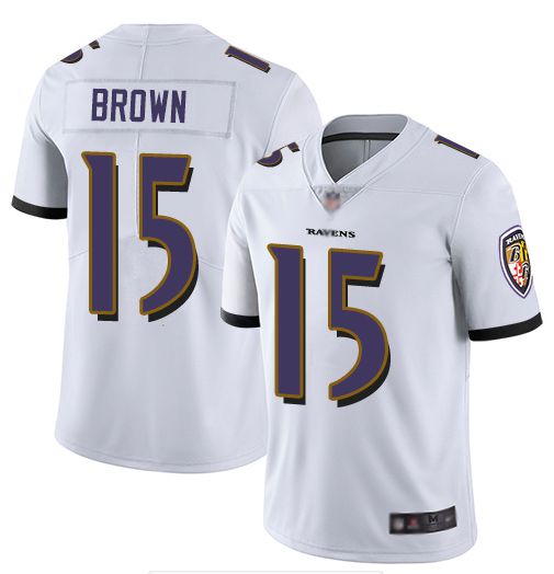 Men Baltimore Ravens #15 Brown White Nike Vapor Untouchable Limited NFL Jerseys->baltimore ravens->NFL Jersey